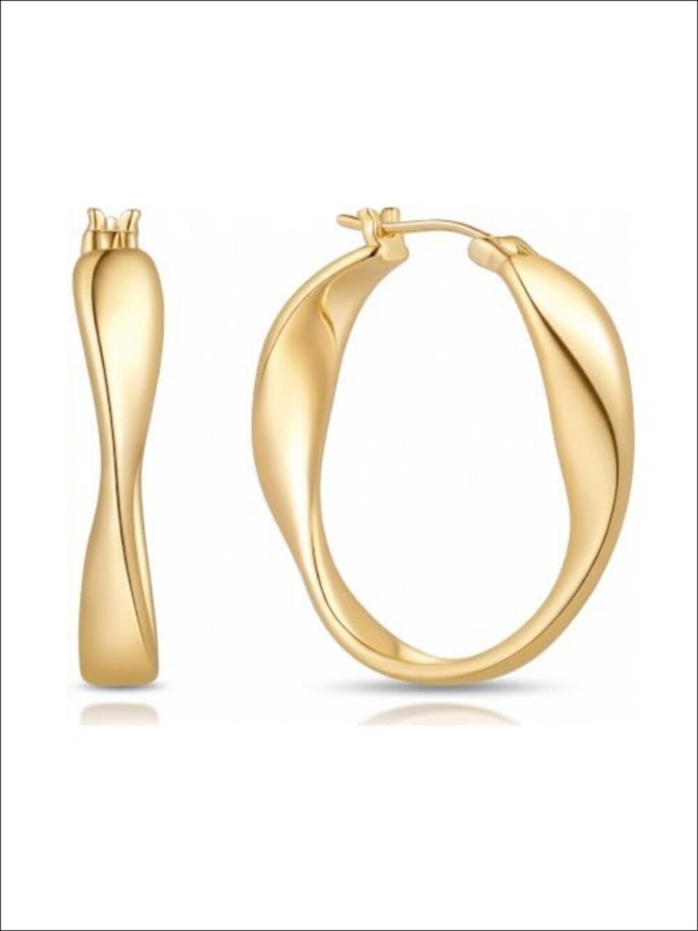 14k Gold Plated Hoop Earrings Twisted Weave Lightweight Hypoallergenic